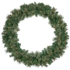 Pre-Lit Oregon Cashmere Pine Artificial Christmas Wreath, 48-Inch, Clear Lights