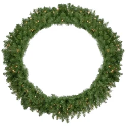 Pre-Lit Rockwood Pine Artificial Christmas Wreath, 48-Inch, Clear Lights