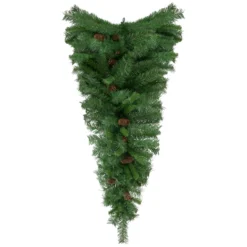 42" Black River Pine Artificial Christmas Teardrop Swag With Pine Cones, Unlit