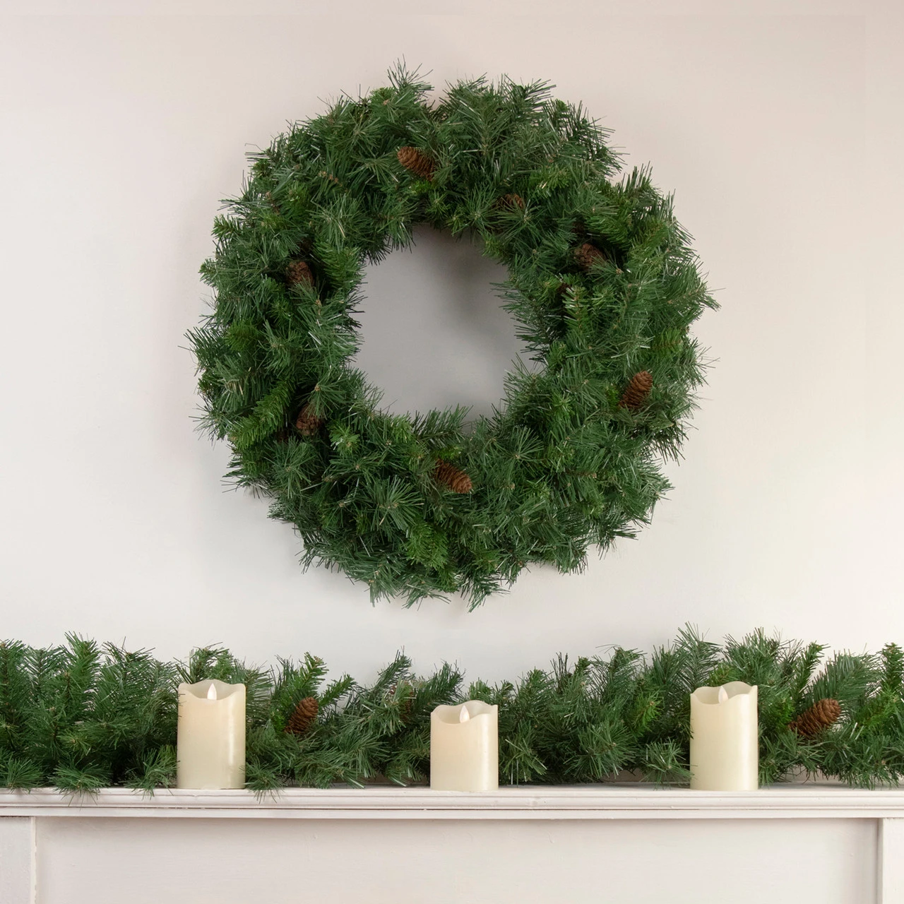 Black River Pine Artificial Christmas Wreath, 24-Inch, Unlit 4 Black River Pine Artificial Christmas Wreath, 24-Inch, Unlit - Image 2