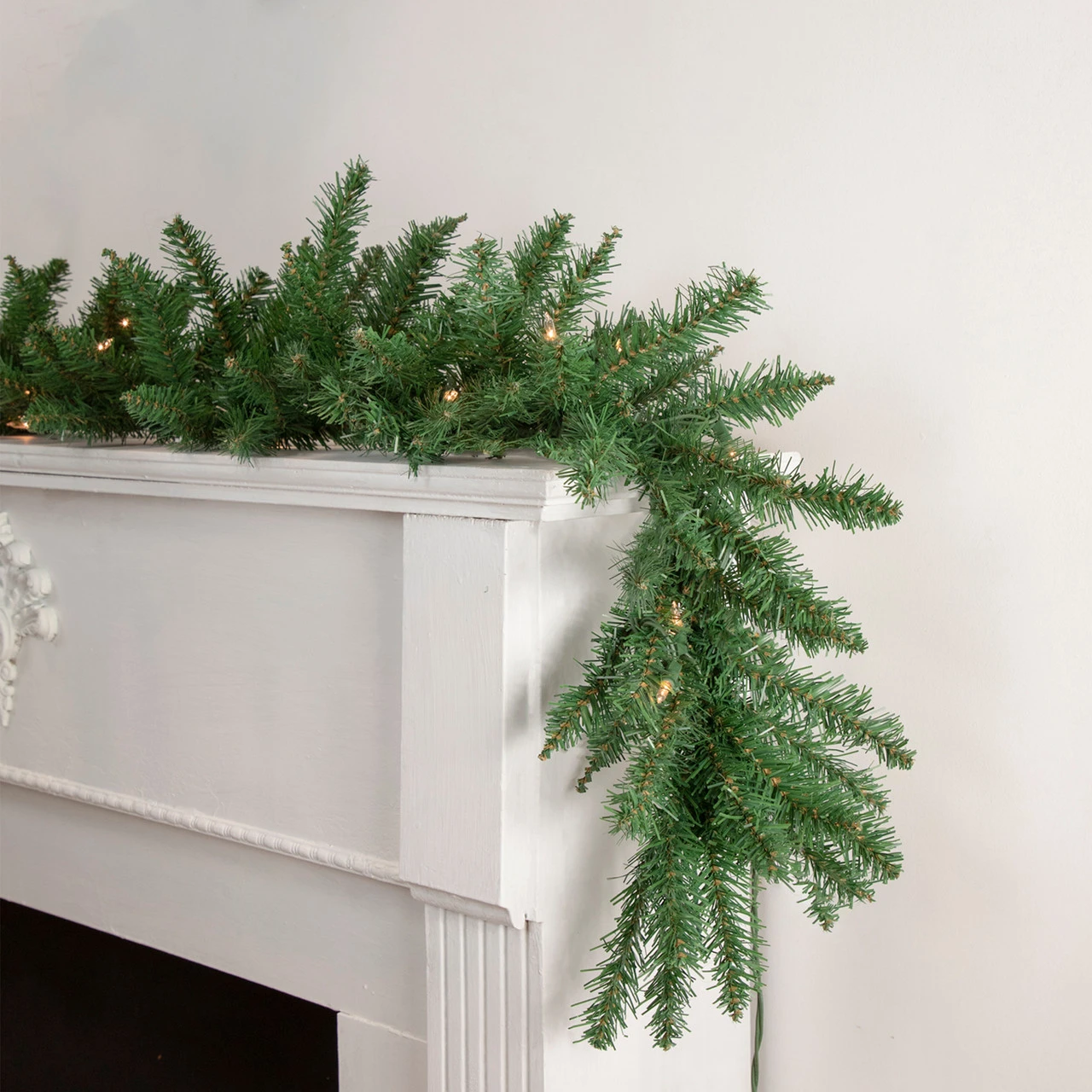 9' X 12 Pre-Lit Winona Fir Artificial Christmas Garland - Clear Lights 4 9' X 12 Pre-Lit Winona Fir Artificial Christmas Garland - Clear Lights - Image 2