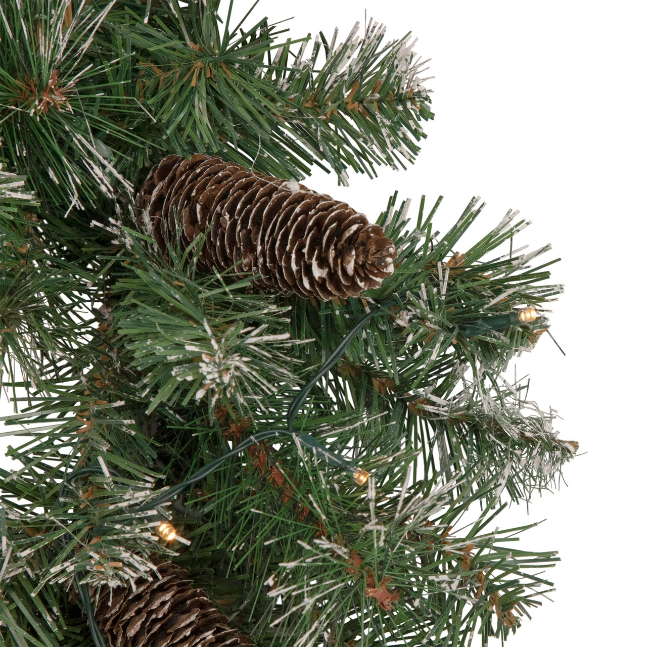 24" Pre-Lit Artificial Frosted Pine And Pine Cone Christmas Wreath 5 24" Pre-Lit Artificial Frosted Pine And Pine Cone Christmas Wreath - Image 3