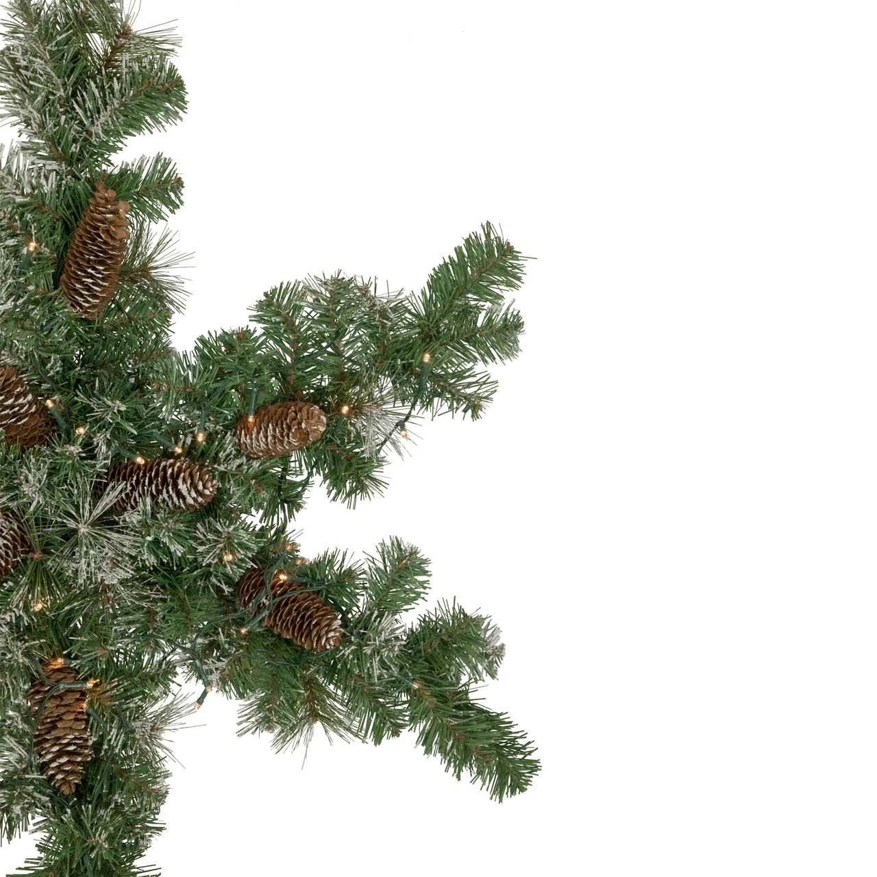 32" Pre-Lit Artificial Frosted Mixed Pine Christmas Snowflake Wreath 6 32" Pre-Lit Artificial Frosted Mixed Pine Christmas Snowflake Wreath - Image 4