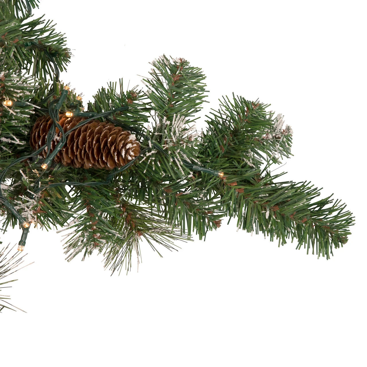 32" Pre-Lit Artificial Frosted Mixed Pine Christmas Snowflake Wreath 5 32" Pre-Lit Artificial Frosted Mixed Pine Christmas Snowflake Wreath - Image 3