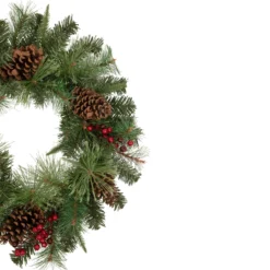 24" Pre-Lit Artificial Mixed Pine And Berries Christmas Wreath -Noel Twinkle Shop northlight sm93371 2 36153.1667531203
