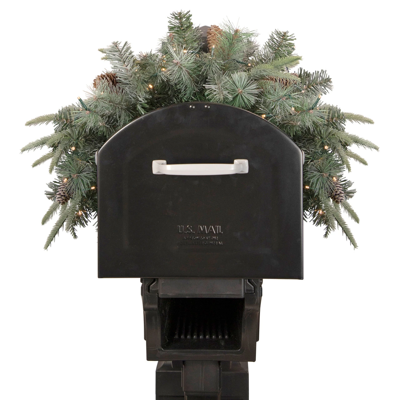 36" Pre-lit Pine Cone And Artificial Mixed Pine Christmas Mailbox Swag 5 36" Pre-lit Pine Cone And Artificial Mixed Pine Christmas Mailbox Swag - Image 3