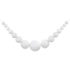 6' White Shiny And Matte Shatterproof Ball Christmas Swag