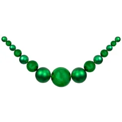 6' Green Shiny And Matte Shatterproof Ball Christmas Swag