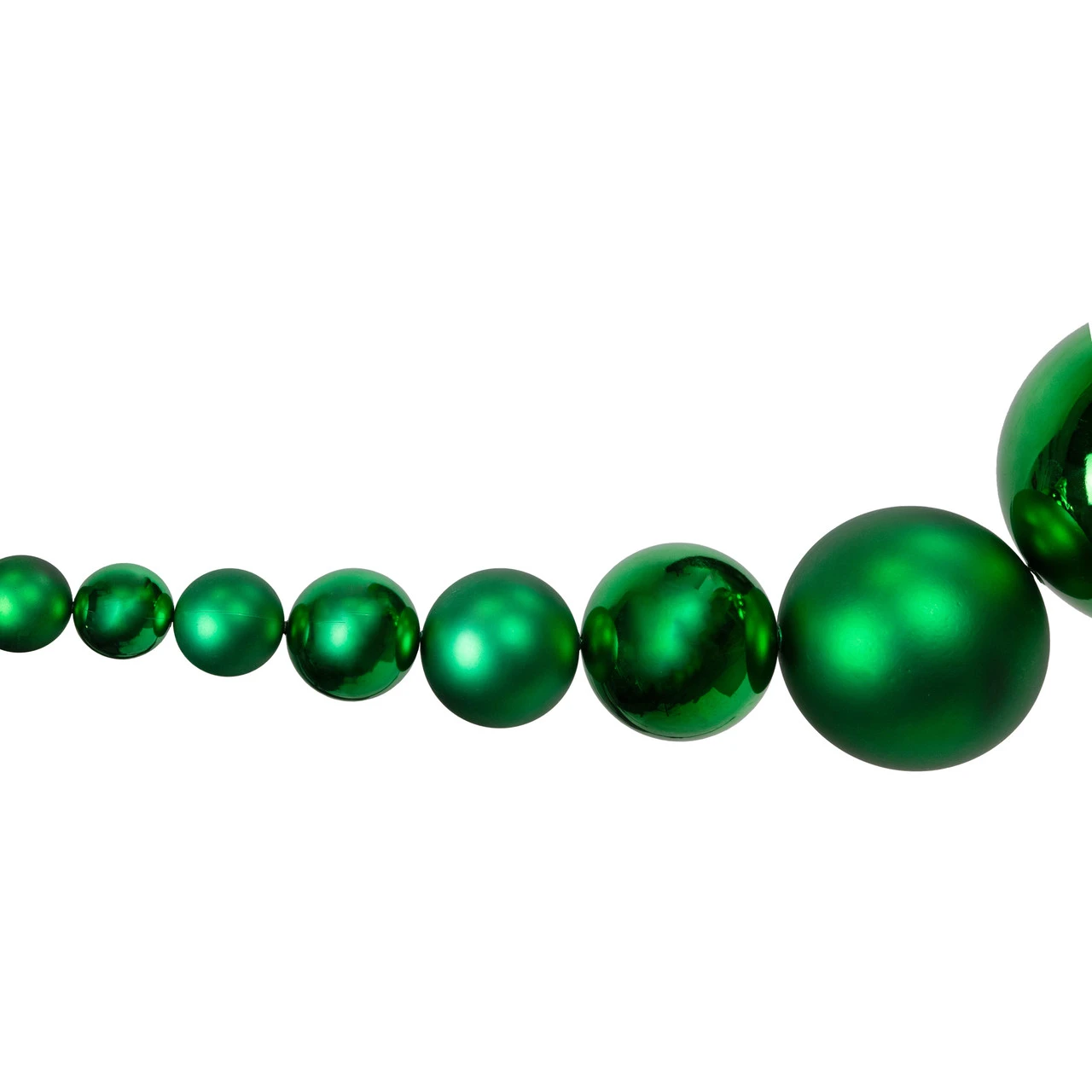 6' Green Shiny And Matte Shatterproof Ball Christmas Swag 4 6' Green Shiny And Matte Shatterproof Ball Christmas Swag - Image 2