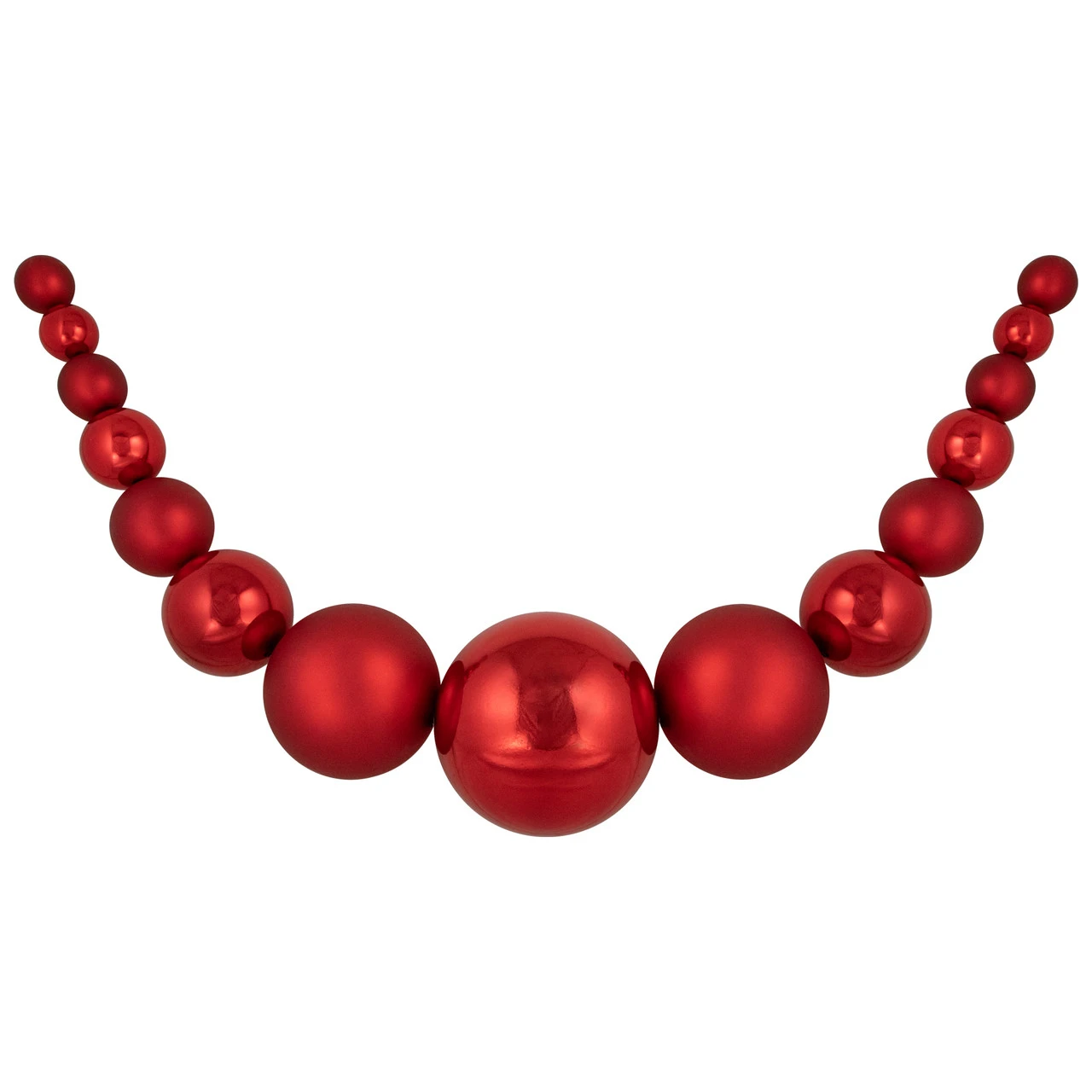 6' Red Shiny And Matte Shatterproof Ball Christmas Swag 3 6' Red Shiny And Matte Shatterproof Ball Christmas Swag