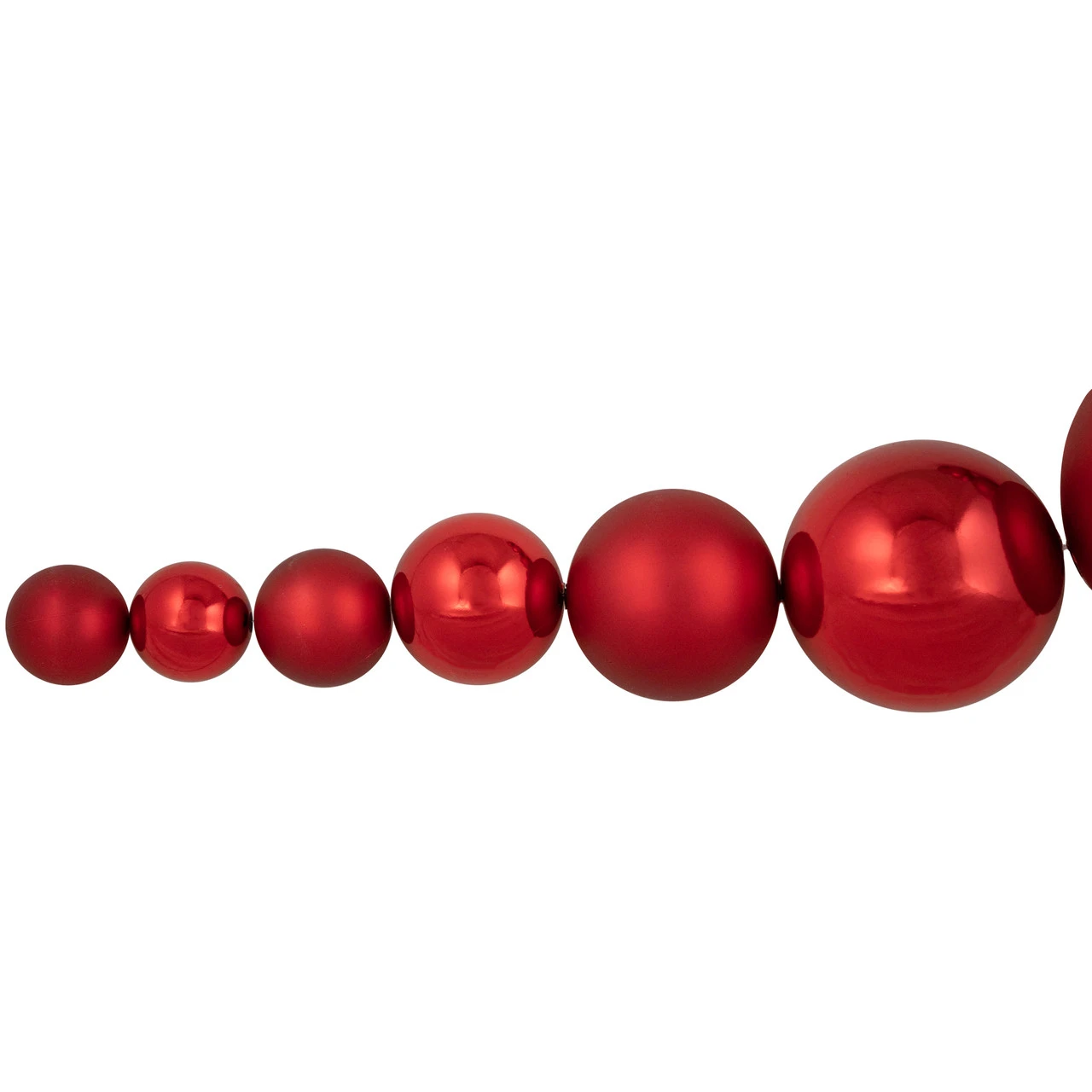 6' Red Shiny And Matte Shatterproof Ball Christmas Swag 4 6' Red Shiny And Matte Shatterproof Ball Christmas Swag - Image 2