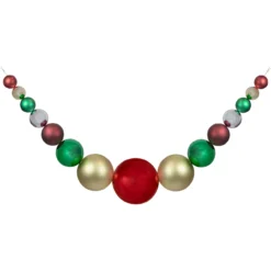 6' Shiny And Matte Traditional Colors Shatterproof Ball Christmas Swag