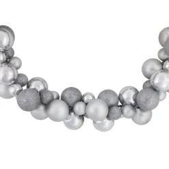 6' Silver Shatterproof Ball 3-Finish Christmas Garland 10 6' Silver Shatterproof Ball 3-Finish Christmas Garland -Noel Twinkle Shop northlight sm93788 03 28703.1687801155