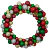 Traditional Colors 2-Finish Shatterproof Ball Christmas Wreath, 36-Inch