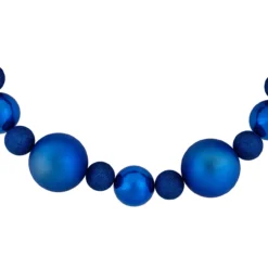 6' Blue Shatterproof Ball 3-Finish Christmas Garland -Noel Twinkle Shop northlight sm93812 03 00855.1687801152