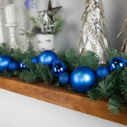 6' Blue Shatterproof Ball 3-Finish Christmas Garland -Noel Twinkle Shop northlight sm93812 styled 2 95863.1687801151