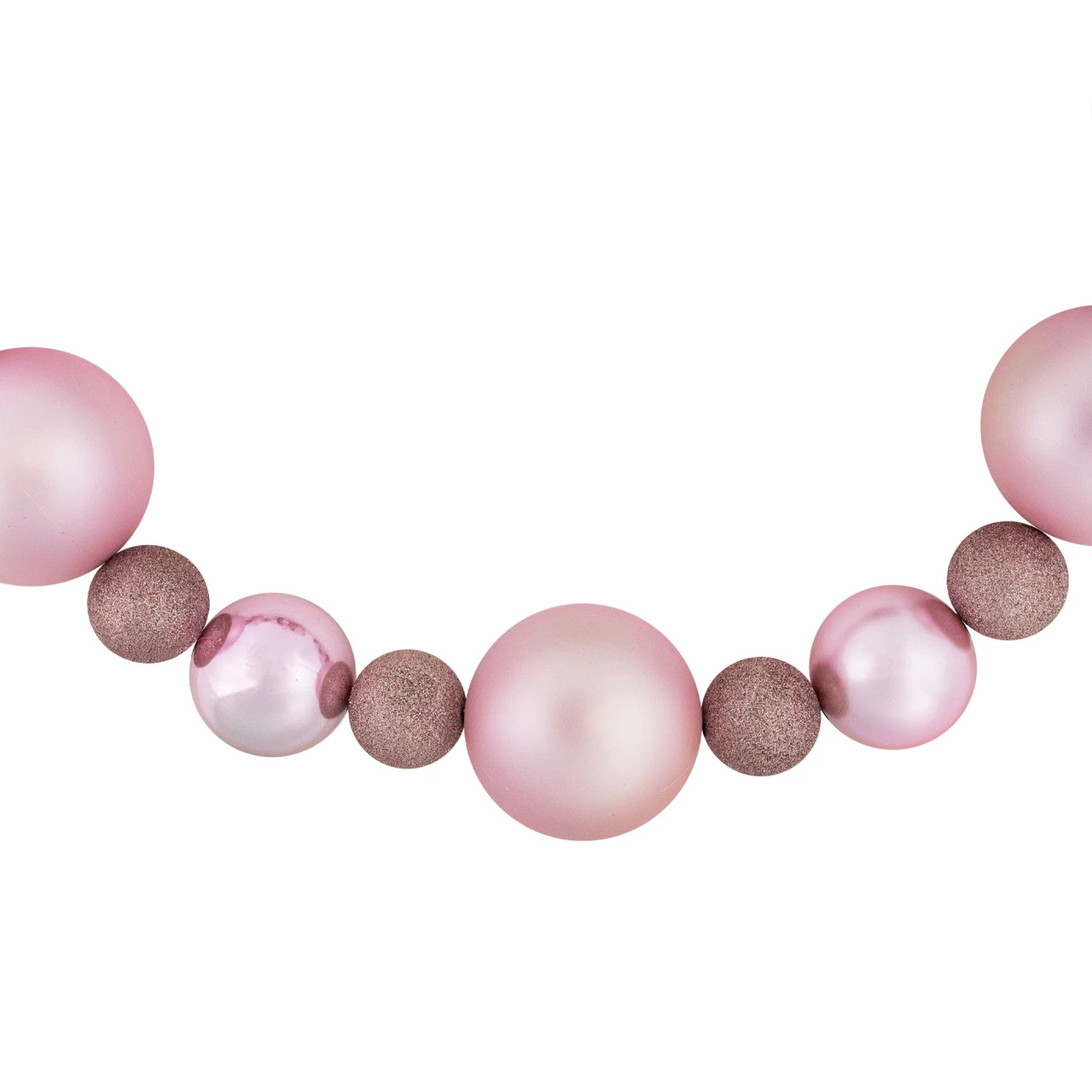 6' Pink Shatterproof Ball 3-Finish Christmas Garland 8 6' Pink Shatterproof Ball 3-Finish Christmas Garland - Image 6