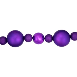 6' Purple Shatterproof Ball 3-Finish Christmas Garland -Noel Twinkle Shop northlight sm93814 2 06866.1687801148