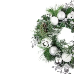 Green Pine Needle Wreath With Pinecones And Christmas Ornaments, 24-Inch, Unlit 11 Green Pine Needle Wreath With Pinecones And Christmas Ornaments, 24-Inch, Unlit -Noel Twinkle Shop northlight sm94092 2updated 23234.1680557223