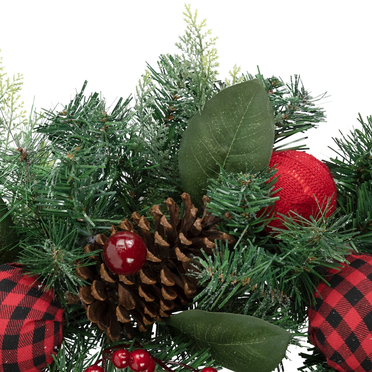 6' Green Pine Artificial Christmas Garland With Plaid Ornaments And Bows 5 6' Green Pine Artificial Christmas Garland With Plaid Ornaments And Bows - Image 3