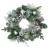 Flocked Pine Artificial Christmas Wreath With Iridescent Ornaments, 24-Inch, Unlit