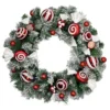 Frosted Pine Artificial Christmas Wreath With Swirled Candy Ornaments, 24-Inch 1 Frosted Pine Artificial Christmas Wreath With Swirled Candy Ornaments, 24-Inch -Noel Twinkle Shop northlight sm94104 1 70026.1680184310