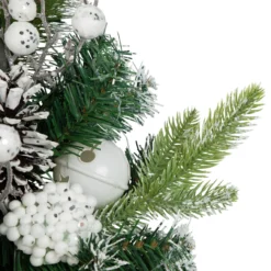 Green Pine Frosted Artificial Christmas Wreath With Laced Ornaments, 24-Inch, Unlit -Noel Twinkle Shop northlight sm94113 3 06008.1667540259