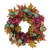 Orange And Burgundy Fall Harvest Artificial Floral And Pinecone Wreath, 22-Inch -Noel Twinkle Shop northlight sm94121 1new 24851.1667533382
