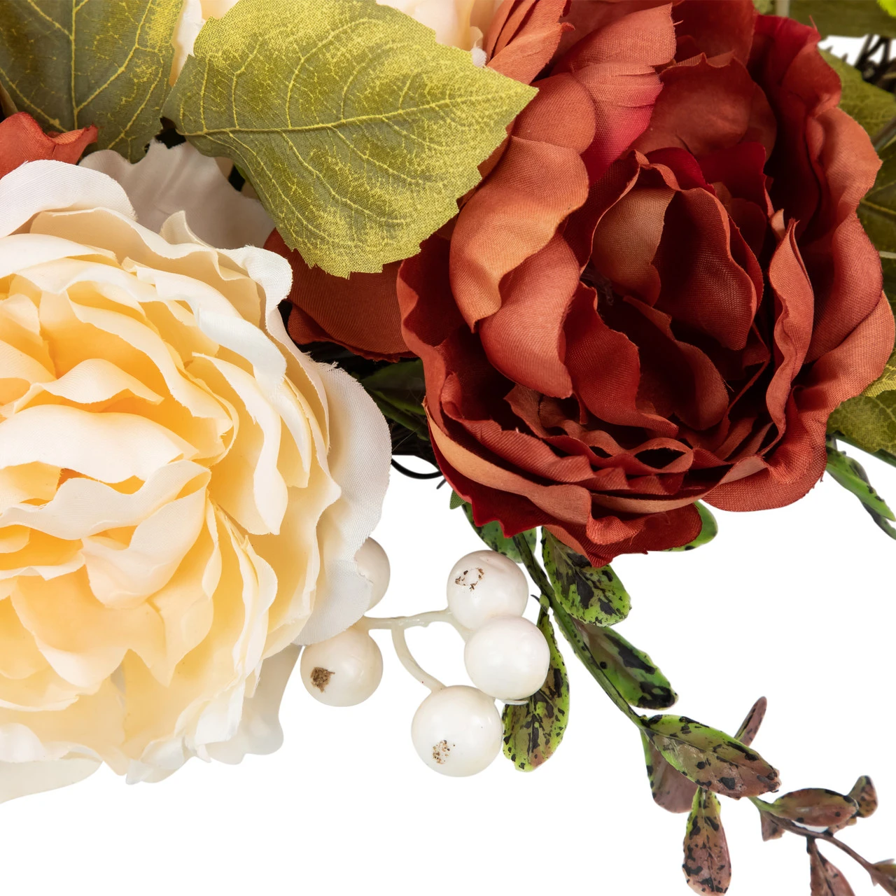 Autumn Harvest Artificial Floral Half Wreath With Fall Foliage, 21-Inch 4 Autumn Harvest Artificial Floral Half Wreath With Fall Foliage, 21-Inch - Image 2