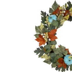 Green And Orange Foliage And Gourds Thanksgiving Artificial Wreath, 22-Inch -Noel Twinkle Shop northlight sm94131 2 12318.1667488528