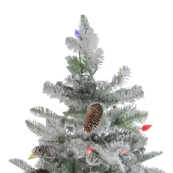 6.5' Pre-Lit Flocked Dunton Spruce Slim Artificial Christmas Tree - Multi Lights 10 6.5' Pre-Lit Flocked Dunton Spruce Slim Artificial Christmas Tree - Multi Lights -Noel Twinkle Shop northlight sp15001 3 39370.1667572646