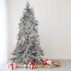 6.5' Pre-Lit Flocked Dunton Spruce Slim Artificial Christmas Tree - Multi Lights -Noel Twinkle Shop northlight sp15001 54086.1667572645