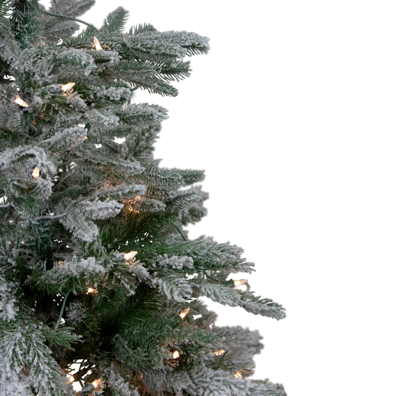4.5' Pre-Lit Flocked Whistler Noble Fir Artificial Christmas Tree, Clear Lights 6 4.5' Pre-Lit Flocked Whistler Noble Fir Artificial Christmas Tree, Clear Lights - Image 4