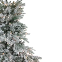 7.5' Pre-Lit Full Flocked Jasper Balsam Fir Artificial Christmas Tree - Clear Lights -Noel Twinkle Shop northlight sp15051 027 04285 1 09631.1667530505