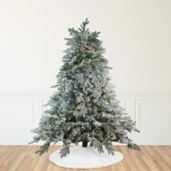 9' Pre-Lit Full Frosted Butte Fir Artificial Christmas Tree - Clear Lights