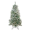 4.5' Pre-Lit Medium Flocked Winema Pine Artificial Christmas Tree - Clear Lights -Noel Twinkle Shop northlight sp15062 85223.1684870665