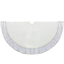 48" Rose Gold And White Reversible Sequin Trim Christmas Tree Skirt -Noel Twinkle Shop northlight t010057 2 sample new 04615.1667570486