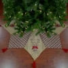 48" Red And Brown Burlap And Plaid Reindeer Christmas Tree Skirt With Tassels -Noel Twinkle Shop northlight t1190696 red 2 sample 1 16588.1667576853