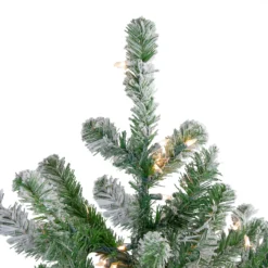 4.5' Pre-Lit Full Flocked Natural Emerald Artificial Christmas Tree - Warm Clear Lights -Noel Twinkle Shop northlight v04016 2 07512.1667578384