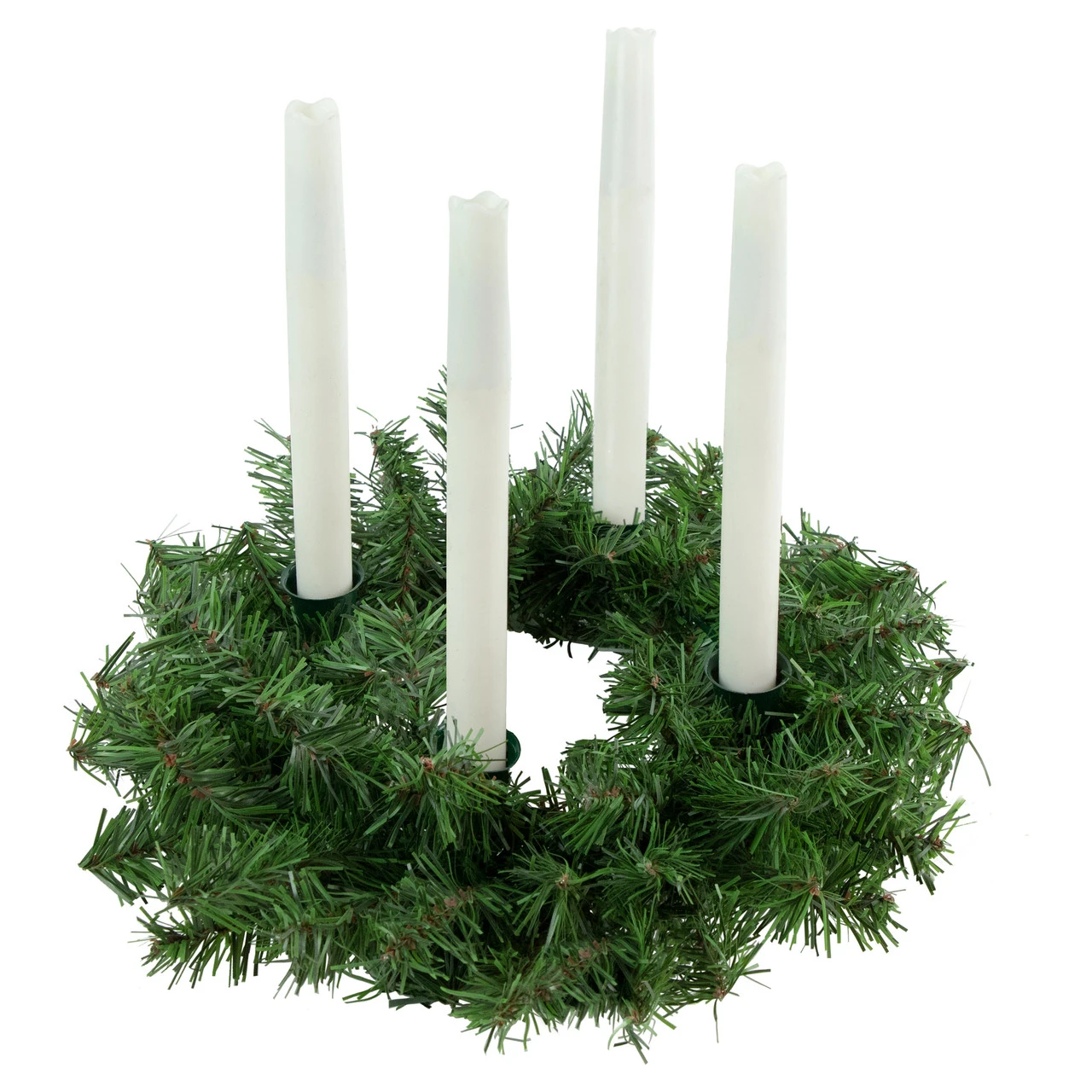 12" Two-Tone Pine Artificial Christmas Advent Candle Wreath 4 12" Two-Tone Pine Artificial Christmas Advent Candle Wreath - Image 2