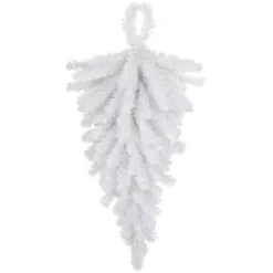 30" Snow White Pine Artificial Teardrop Christmas Swag, Unlit