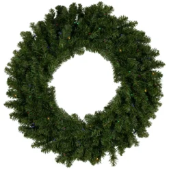 Pre-LitLED Canadian Pine Artificial Christmas Wreath, 30-Inch, Multicolor Lights