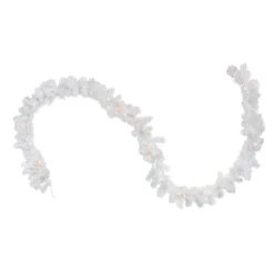 50' X 10" Pre-Lit Commercial Length Snow White Christmas Garland, Clear Lights