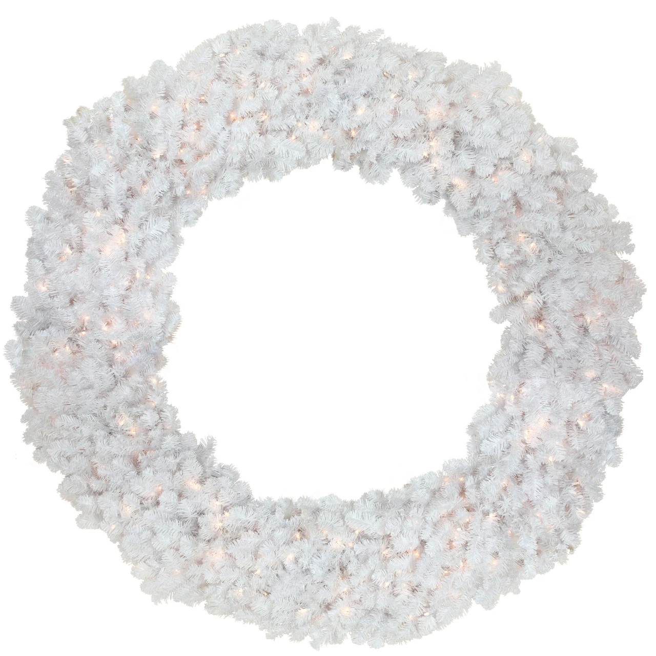 Pre-Lit White Commercial Snow White Pine Artificial Christmas Wreath - 6-Foot, Clear Lights 3 Pre-Lit White Commercial Snow White Pine Artificial Christmas Wreath - 6-Foot, Clear Lights
