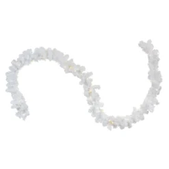 9' X 10" Pre-Lit LED White Pine Artificial Christmas Garland - Clear Lights