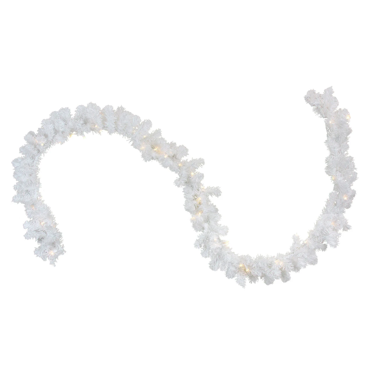 9' X 10" Pre-Lit LED White Pine Artificial Christmas Garland - Clear Lights 3 9' X 10" Pre-Lit LED White Pine Artificial Christmas Garland - Clear Lights