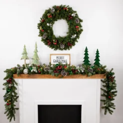 Pre-Lit Canadian Pine Artificial Christmas Wreath - 30-Inch, Multi Lights -Noel Twinkle Shop northlight v15882 2 52656.1667534226