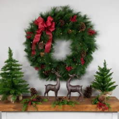 Pre-Lit White Valley Pine Artificial Christmas Wreath With Pinecones, 36-Inch, Clear Lights 7 Pre-Lit White Valley Pine Artificial Christmas Wreath With Pinecones, 36-Inch, Clear Lights -Noel Twinkle Shop northlight v15890 3 52039.1683238525