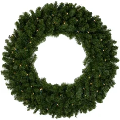 36" Pre-Lit Canadian Pine Artificial Christmas Wreath, Clear Lights