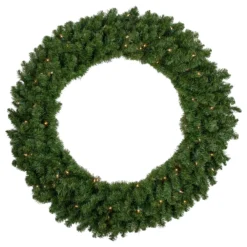 Pre-Lit Canadian Pine Artificial Christmas Wreath - 48-Inch, Clear Lights